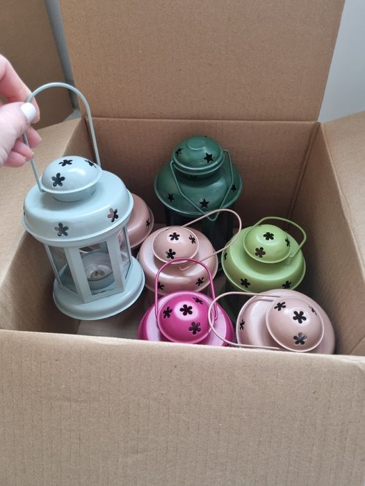 Set 7 felinare pentru lumânări diverse culori