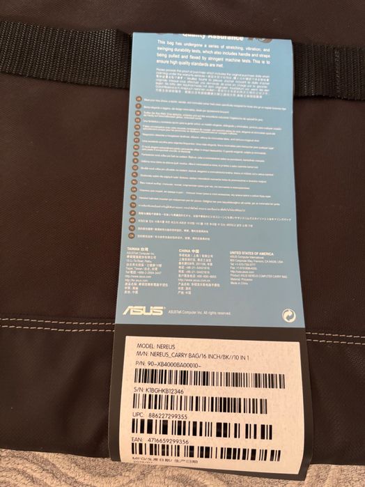 Geantă Laptop ASUS Nereus (16") – Nouă, Originală