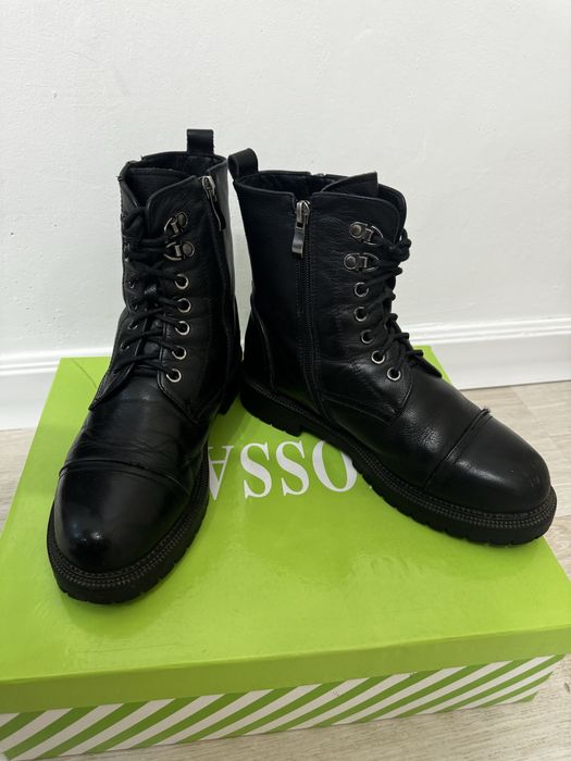 Кожанные ботинки зимние