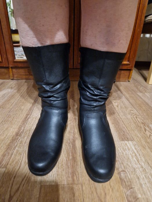 Сапоги женские кожаные