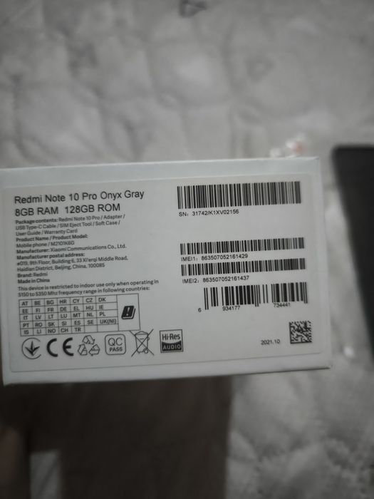 Redmi Note 10 Pro Onyx Gray.