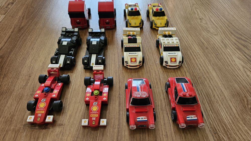 LEGO колички – Ferrari, състезателни и сервизни – комплект 12 бр.