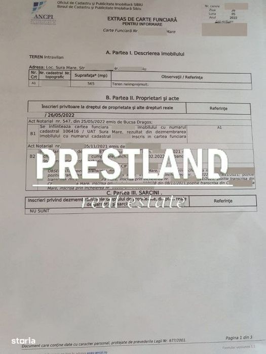 Teren intravilan, Șura Mare!!