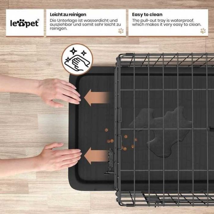 Сгъваема клетка за кучета Leopet 107 x 69 x 75,5 см XL