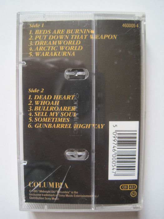 Casetă audio cu Midnight Oil "Diesel and Dust" (originală)