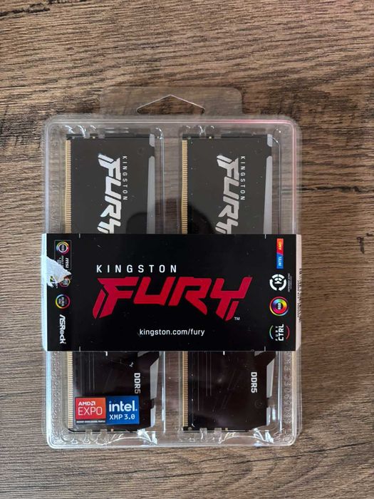 RAM памет Kingston Fury Beast RGB DDR5 64GB Kit 2x32GB 6000MT/s CL36