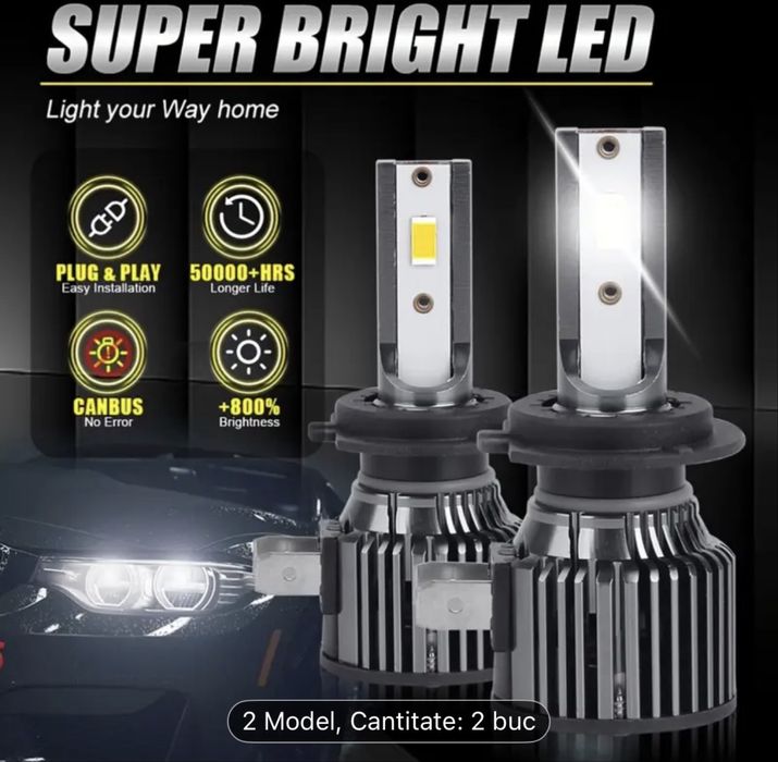 BULLVISION set 2 becuri led h7