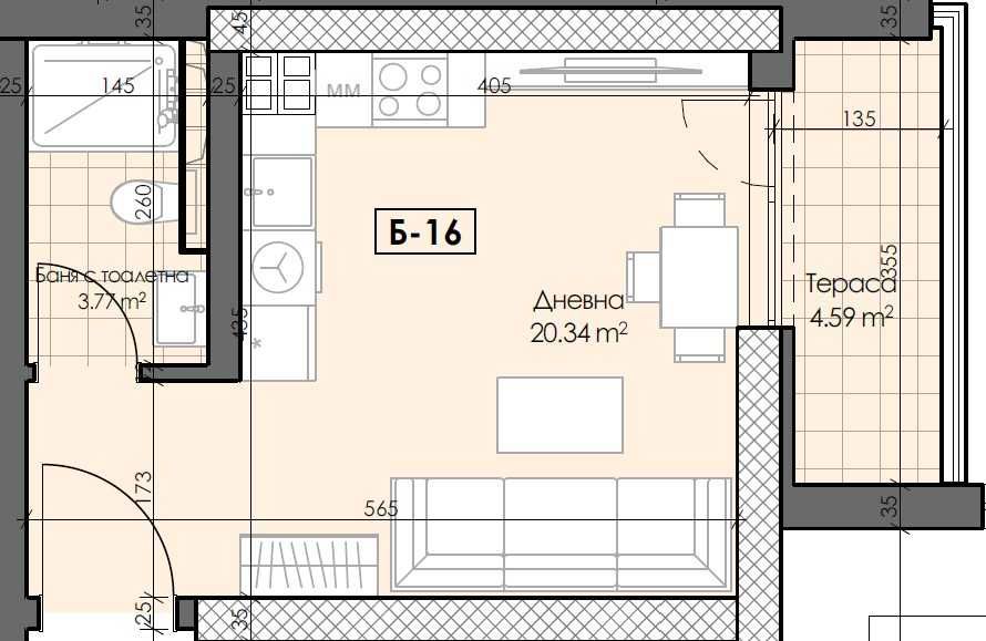 Продава се Едностаен апартамент в Пловдив, Гагарин - 46 кв.м за 1018 €/кв.м - Снимка #1
