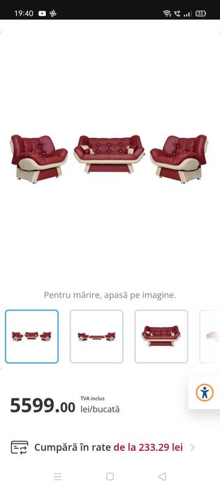 Set LALE canapea extensibilă și două fotolii extensibile