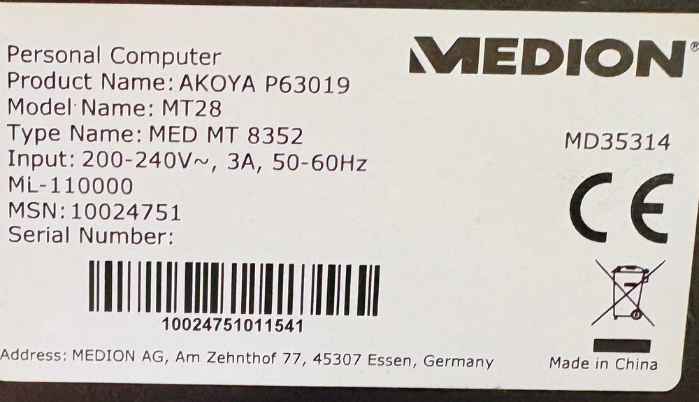 PC MEDION AKOYA P63019 , Desktop-PC i5 12400 , 16 GB RAM , 512 GB Geforce 1650