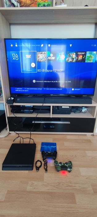 Consola PS4 slim 500gb modata Gta5 FC26 Minecraft Last of us