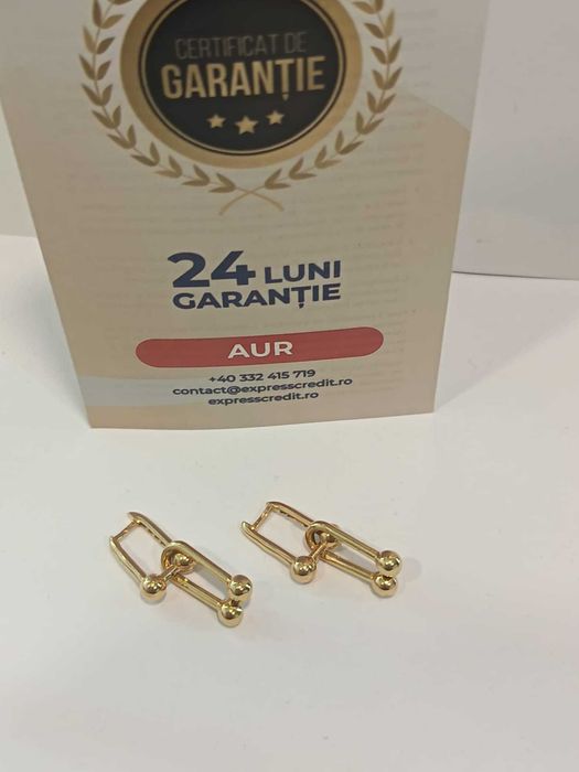(AG41) Cercei din aur, 14K b4078.3.43 Certificat de garantie