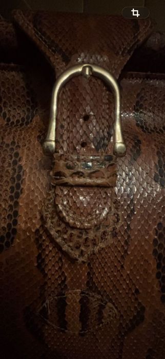 Poșetă vintage din piele de piton, Made in Italy, lucrată manual”
