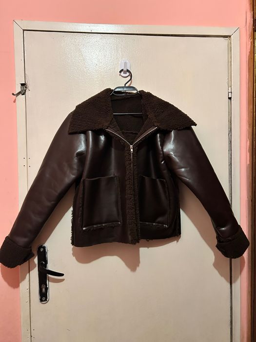 Женско, кафяво, кожено яке