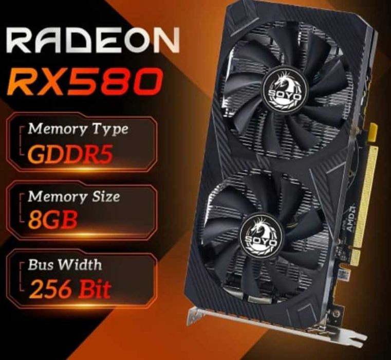 Radeon RX 580 8 Гб\ddr5 Видеокарта DICASVER