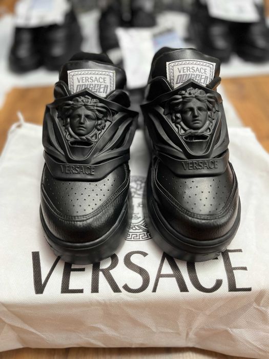 ->PREȚ NEBUN<- Adidași~sneakers high-top bărbați Versace Odissea Black (săculeț de transport CADOU/Livrare cu verificare)