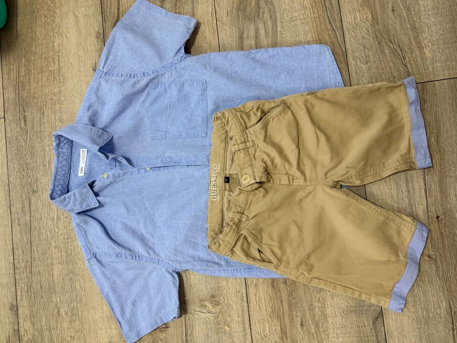 Pantaloni scurți Guess 130 , Camasa mâneca scurta Zara mărimea 134 cm