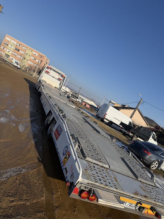 Autoplatforma 5 pozitii Mercedes-Benz Atego 822L + Remorca Tijhof