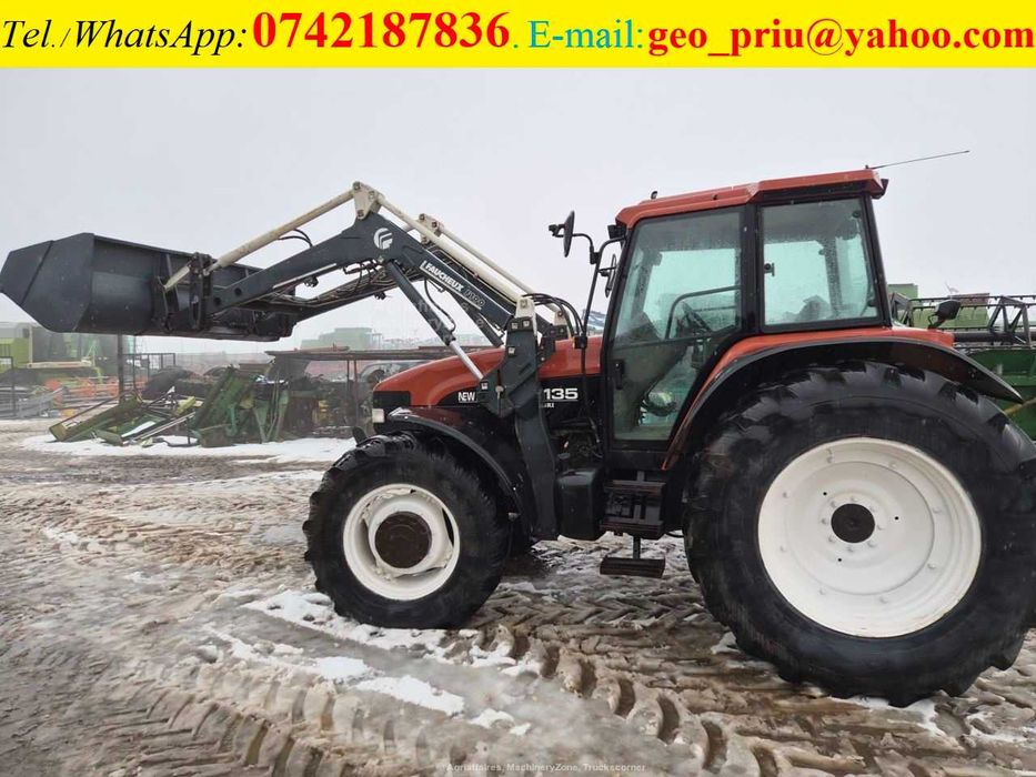 New Holland M135dt, AC, an 2000, incarcator frontal Faucheus cu 2 cupe