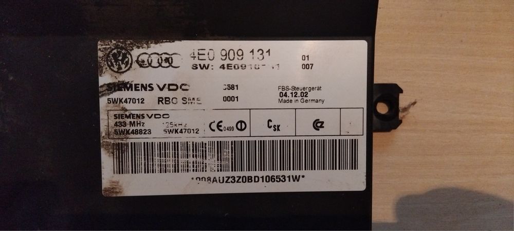 Keyless/Kessy модул Audi A8 D3