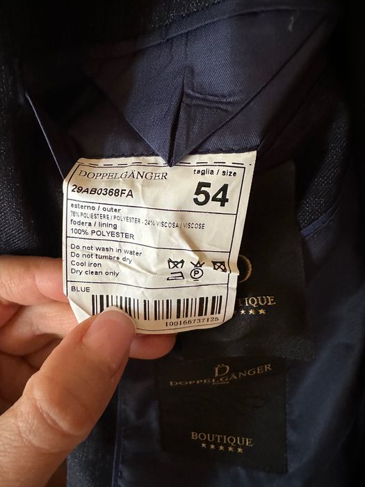 Нов мъжки син костюм с етикет DOPPELGÄNGER