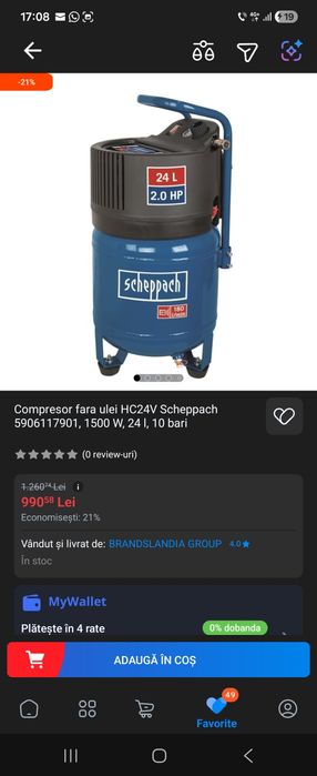 Compresor vertical 24l NOU+accesorii GARANTIE, TRANSPORT 5Lei