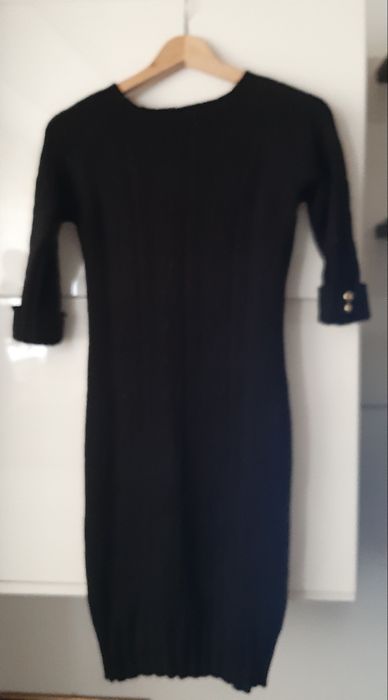 Rochie tricotata neagra  noua fina calduroasa M/L