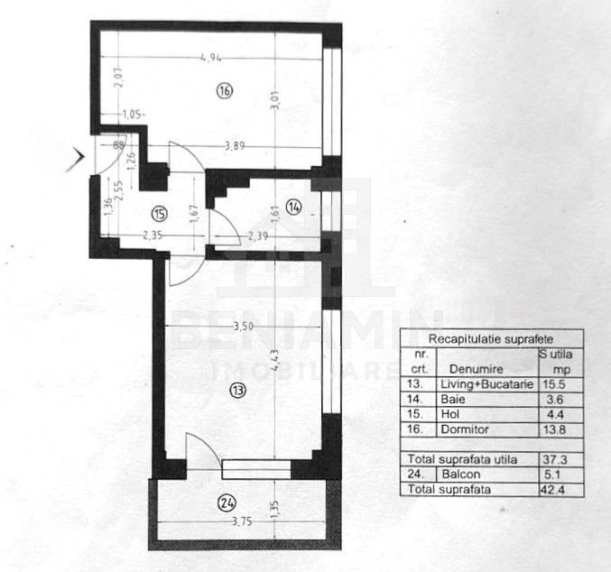 Apartament Modern -Bloc nou - Etaj 1 Cornitoriu 42MP - Parcare