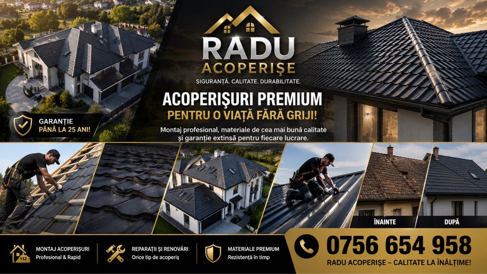 Acoperișuri noi & reparații + PLATĂ ÎN RATE | Ofertă Rapidă!0755665607-0756654958