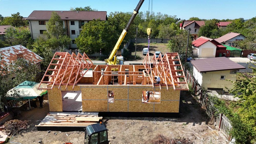 structura mansarda prefabricata din lemn certificat C24