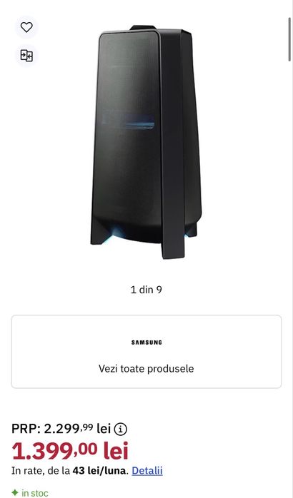 MDM vinde: Sistem Audio Samsung MX-T70, Black.