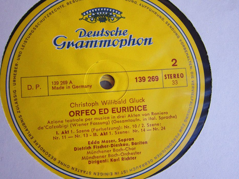 vinil rar Gluck -Orfeu și Euridice (in italiana)dir. Karl Richter 1982