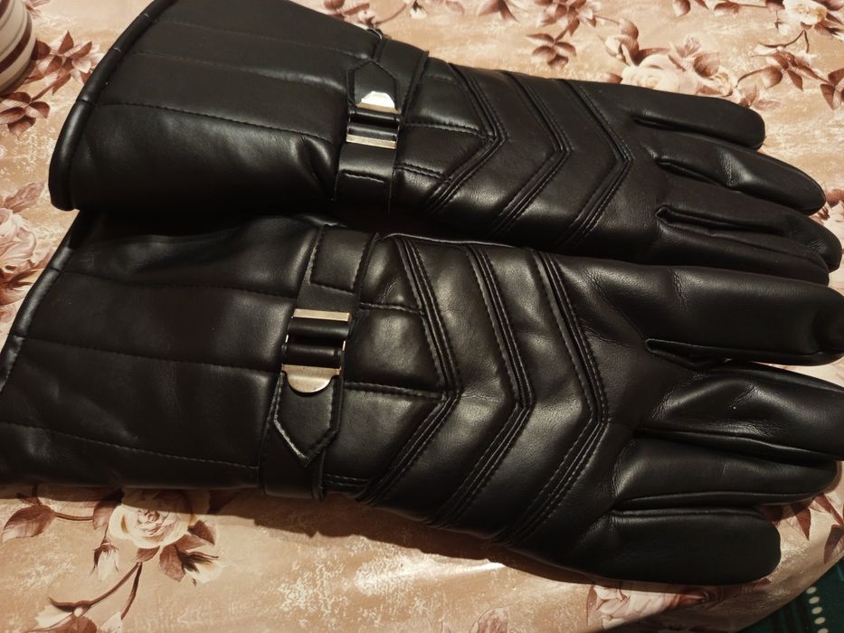 Винтидж Мъжки Дълги Ръкавици от Естествена Кожа Нови