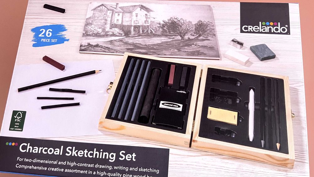 Въглен комплект за рисуване - неотворен