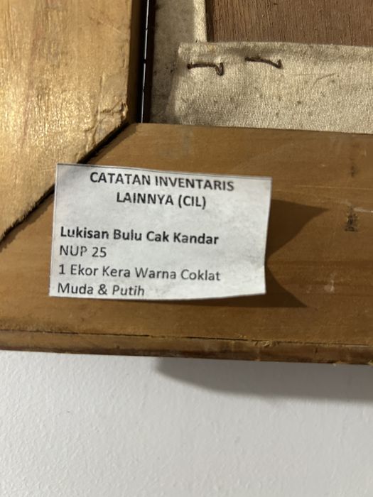 Tablou original din pene semnat Cak Kandal - Feather Art Indoneziană 87/67 cm