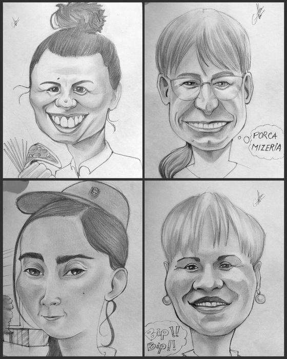 Caricaturi in creion