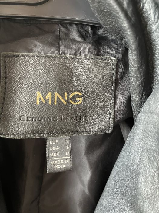 Дамско Кожено яке Mango (100% естествена овча кожа) размер М