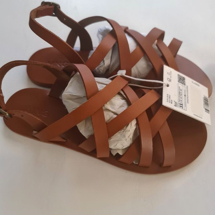 Sandale noi, din piele naturala Mango si Zara 30-35
