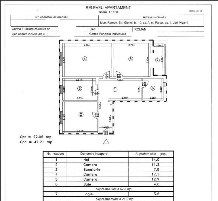 Persoană fizică, vând apartament cu 3 camere decomandat – Str. Gloriei, Roman la 10 min de Piața Smirodava