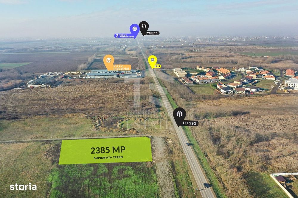 Vanzare | Teren industrial | 2385 MP | Apa Curent Canal | Mosnita Noua