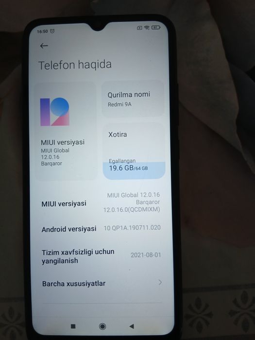 Redmi 9a 64gb hotira