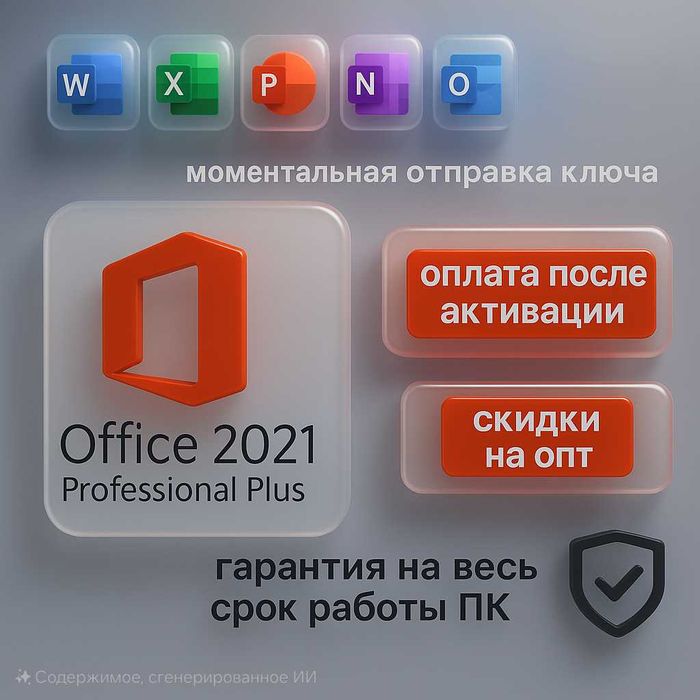Лицензионный ключ Windows 10-11 PRO, Office 365, 2021,2024 PRO Mac OS
