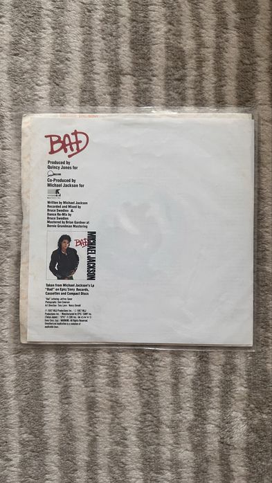 Оригинална плоча / винил Michael Jackson – Bad (1987) Японска преса 7" Single (07•5P-500) Epic/Sony
