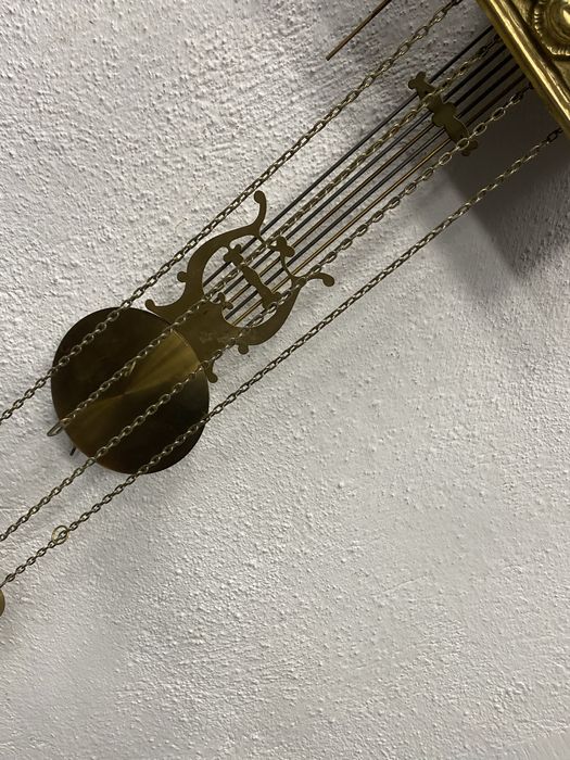 стенен часовник с месингова украса Германия 1950-1960 г.