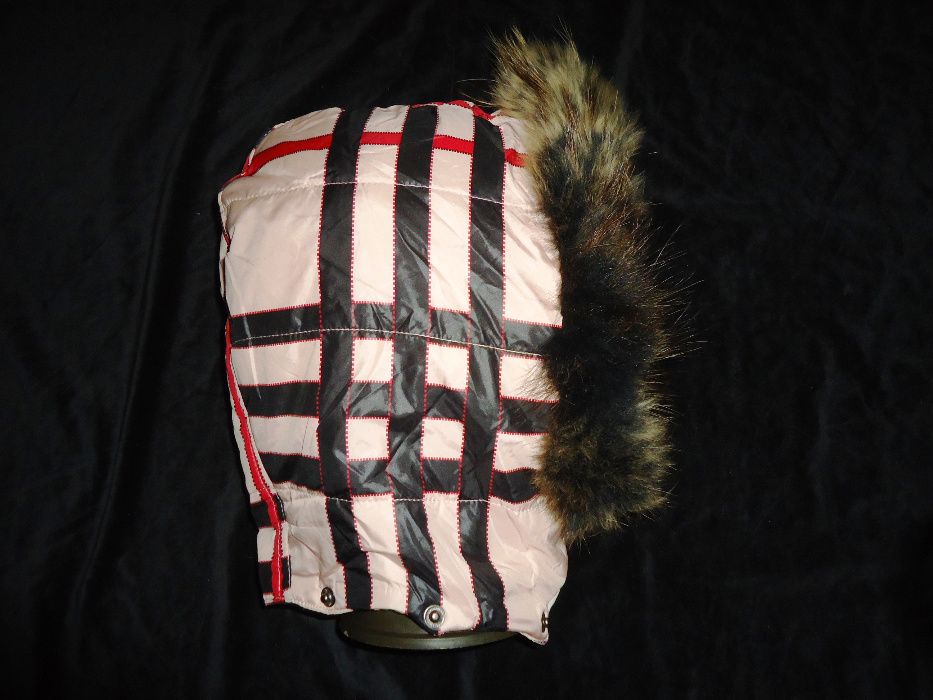 Pufoaica lunga dama gluga detasabila blana vulpe geaca femei puf gasca