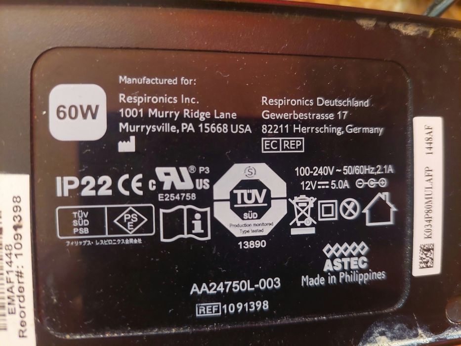 Alimentator,incarcator la priza pentru aparat apnee philips 12 v cu 5A