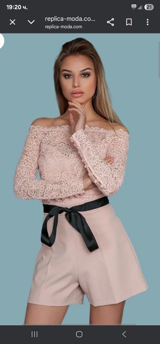 Чисто нов Розов гащеризон с дантела Replica