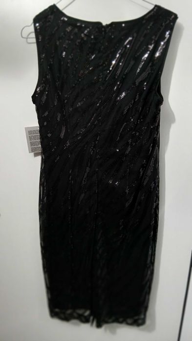 Черна миди рокля с пайети и дантела – Kasper
