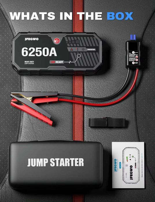 ГОЛЯМ бустер за подаване на ток Jump Starter Power Bank кола джъмпер