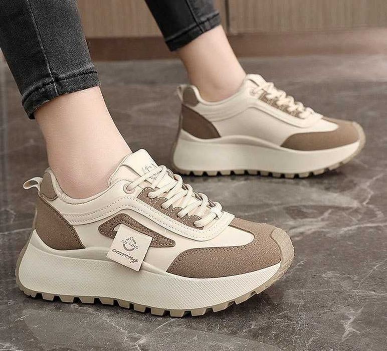 Женские кроссовки бежевые стильный спорт tocco-HY-2511-beige-light